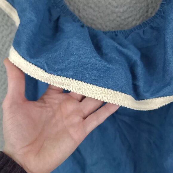 Lane Bryant Off Shoulder Summer Dress Chambray Sleeveless Size 18/20 Cotton - Picture 5 of 5